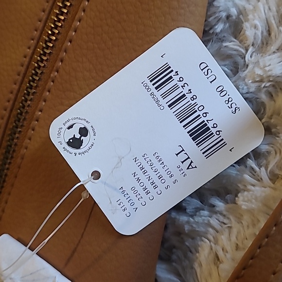 Free People Tan Wristlet Clutch with Diagonal Zip Accent - Picture 2 of 3